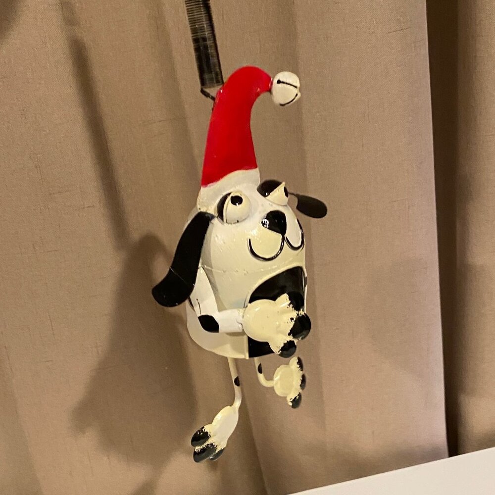 Bouncy Metal Christmas Ornament Dog 10" Holiday Decor